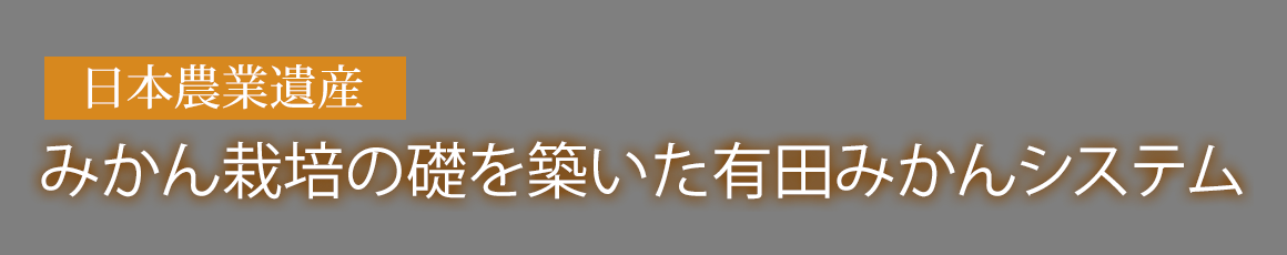 日本農業遺産 みかん栽培の礎を築いた有田みかんシステム